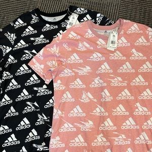 NWT Men’s Adidas Logo T-shirts LOT Pink Black 2XL